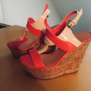Wedge high heel shoes